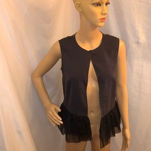 BRUNELLO CUCCINELLI size SM silk open front BLOUSE